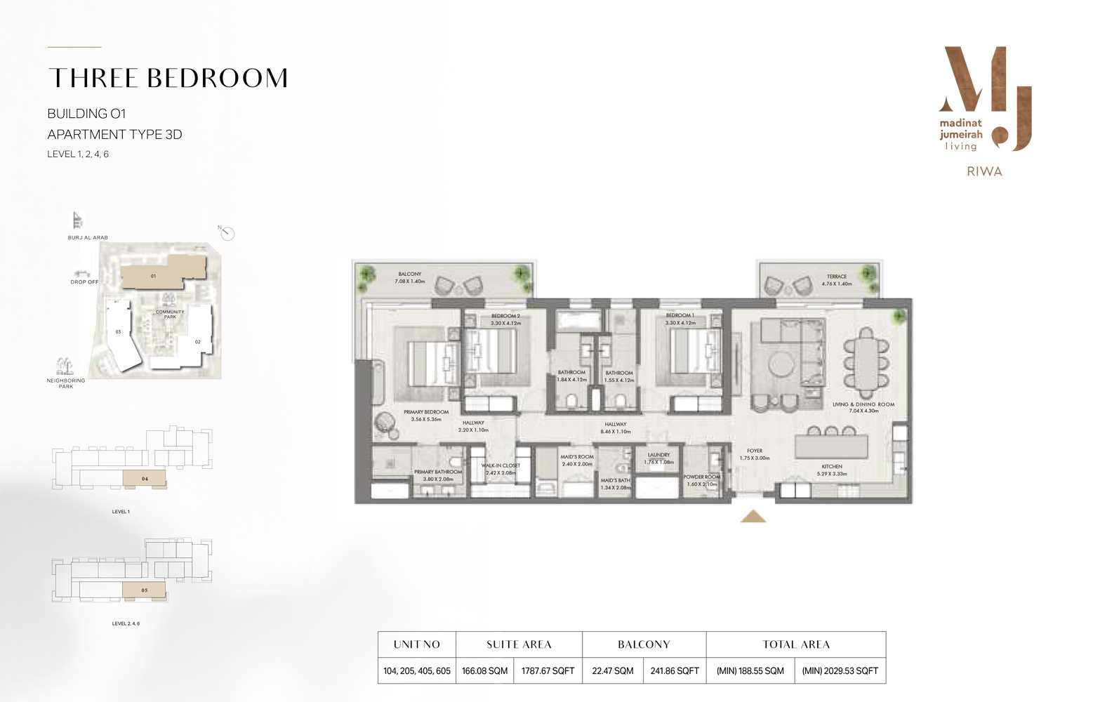 Unit 104,205,405,605